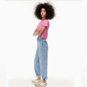 Denim Forum High-Rise Light Blue Mom Jeans